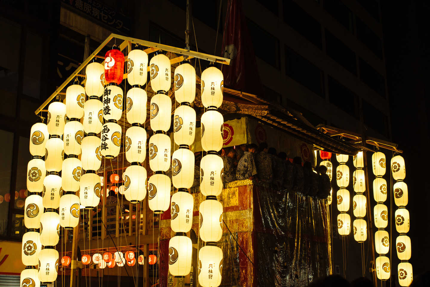 Japanese Lanterns in a Festival at Night